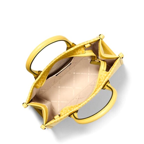 New Michael Kors Mirella Small Ombré Signature Logo Crossbody Bag Daisy Yellow - Picture 3 of 3